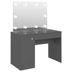 vidaXL Mesa de maquilhagem c/ LEDs 110x55x145 cm MDF cinzento
