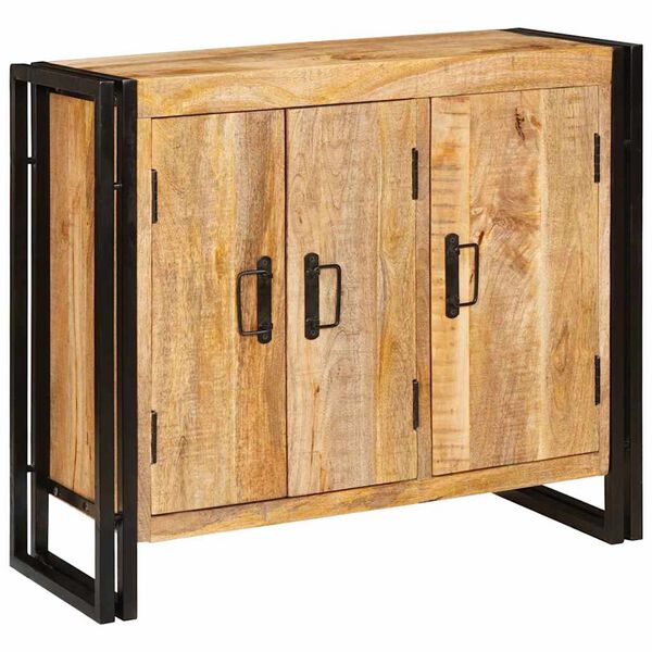 vidaXL Buffet Castanho 80 x 33 x 70 cm Madeira de mangueira maci&ccedil;a