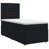 vidaXL Cama box spring com colch&atilde;o Preto 90 x 200 cm Tecido