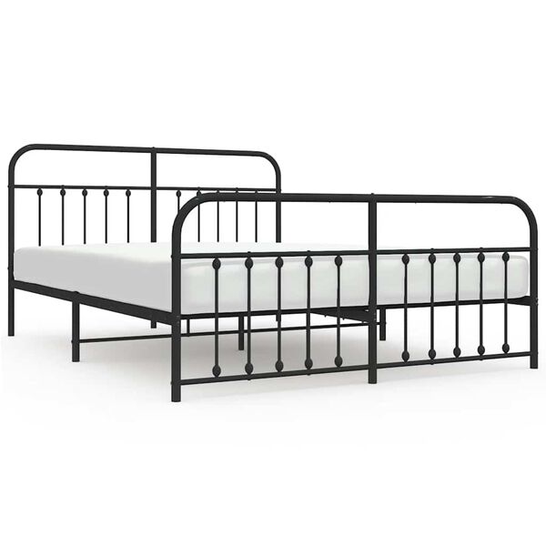 vidaXL Estrutura de cama sem colch&atilde;o com p&eacute;s 180x200 cm preto