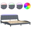 vidaXL Estrutura de cama com LED sem colch&atilde;o Hanko 200x200cm veludo cinzento-escuro