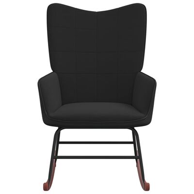 vidaXL Cadeira de baloiço PVC e veludo preto