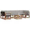 vidaXL Conjunto de Sof&aacute;s para Exterior 8 pcs Cinza Natural e Claro