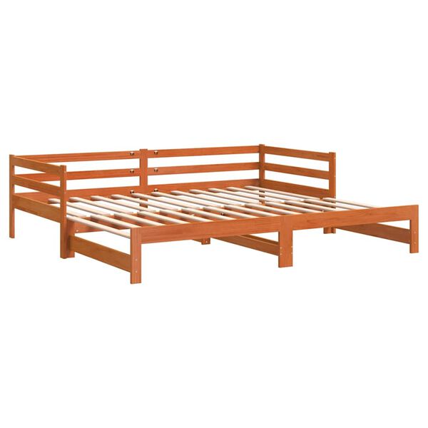 vidaXL Sof&aacute;-cama com gavet&atilde;o 80x200 cm madeira de pinho castanho cera