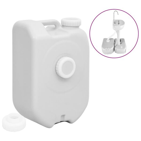 vidaXL Tanque de &aacute;gua port&aacute;til com adaptador 24 L cinzento