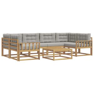 vidaXL Conjunto de Sof&aacute;s para Exterior 5 unid. Branco e Cinzento-Claro