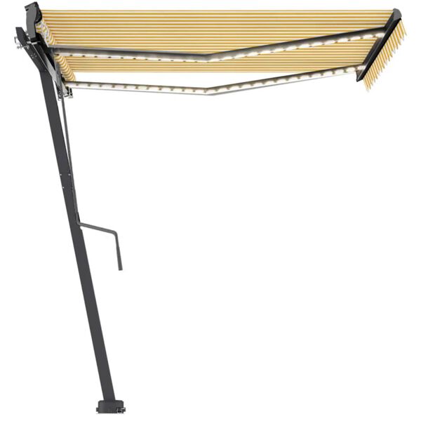 vidaXL Toldo autom&aacute;tico independente 350x250 cm amarelo e branco