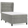 vidaXL Cama com molas/colch&atilde;o 80x200 cm veludo cinza-claro