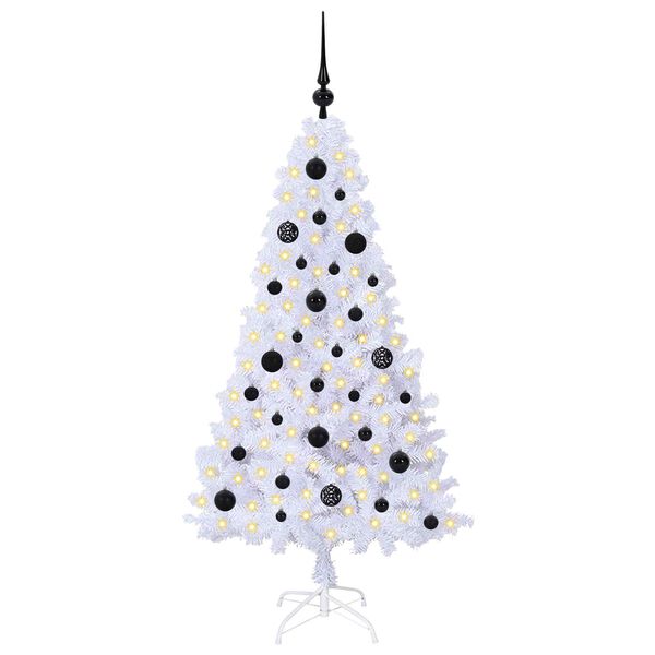 vidaXL &Aacute;rvore de Natal Artificial com 150 LEDs Branco 150 cm PVC e A&ccedil;o