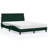 vidaXL Cama com colch&atilde;o Hanko 140x190 cm veludo verde-escuro