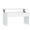 vidaXL Mesa de centro 102x50,5x52,5 cm madeira processada branco