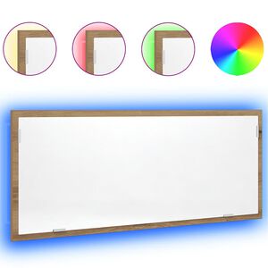 vidaXL Espelho casa de banho c/ LED deriv. madeira carvalho artisiano