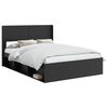 vidaXL Estrutura de Cama com Armazenamento e Cabeceira Preto