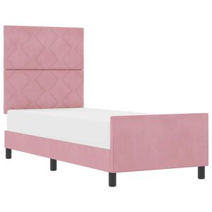 vidaXL Cama Box com cabeceira Rosa 80 x 200 cm Veludo