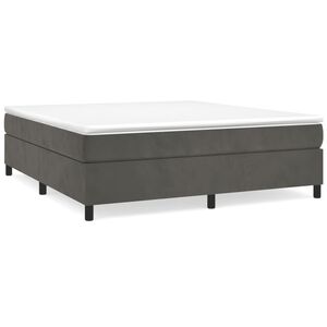 vidaXL Estrutura de cama com molas 160x200 cm veludo cinzento-escuro