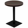 vidaXL Mesa bistr&ocirc; em MDF e a&ccedil;o redonda 60x75 cm cinzento escuro