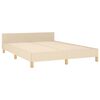 vidaXL Estrutura de cama sem colch&atilde;o 140x190 cm tecido cor creme
