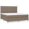 vidaXL Cama com molas/colch&atilde;o 160x200 cm tecido castanho-acinzentado