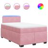 vidaXL Cama boxspring com colch&atilde;o 120x200 cm veludo rosa