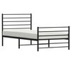 vidaXL Estrutura de cama com cabeceira e pés 107x203 cm metal preto
