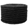 vidaXL Corda de Algod&atilde;o 16 mm 100 m Preto 100% Algod&atilde;o
