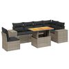 vidaXL 7 pcs conjunto sof&aacute;s p/ jardim c/ almofad&otilde;es vime PE cinzento