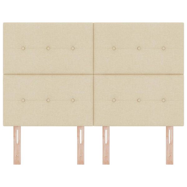 vidaXL Cabeceira com cabeceira Creme 144 cm Couro Sint&eacute;tico