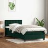 vidaXL Cama box spring c/ colch&atilde;o e LED verde-escuro 90x210 cm veludo