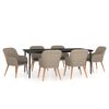 vidaXL 7 pcs conjunto de jantar para jardim com almofad&otilde;es castanho