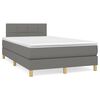 vidaXL Cama boxspring com colch&atilde;o 120x190 cm tecido cinzento-escuro