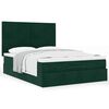 vidaXL Estrutura cama otomana colch&otilde;es 140x200 cm veludo verde escuro