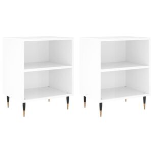 vidaXL Mesas cabeceira 2pcs derivados de madeira branco brilhante