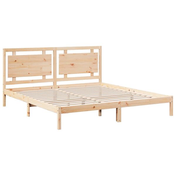 vidaXL Cama extra longa sem colch&atilde;o 180x210 cm madeira maci&ccedil;a