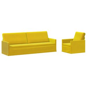 vidaXL Conjunto de Sof&aacute;s 2 pcs Amarelo Veludo (V)