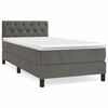 vidaXL Cama com molas/colch&atilde;o 80x200 cm veludo cinza-escuro