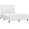 vidaXL Estrutura cama c/ cabeceira couro artificial 140x190 cm branco