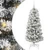 vidaXL &Aacute;rvore de Natal Articulada Artificial Verde e Branco 150 cm