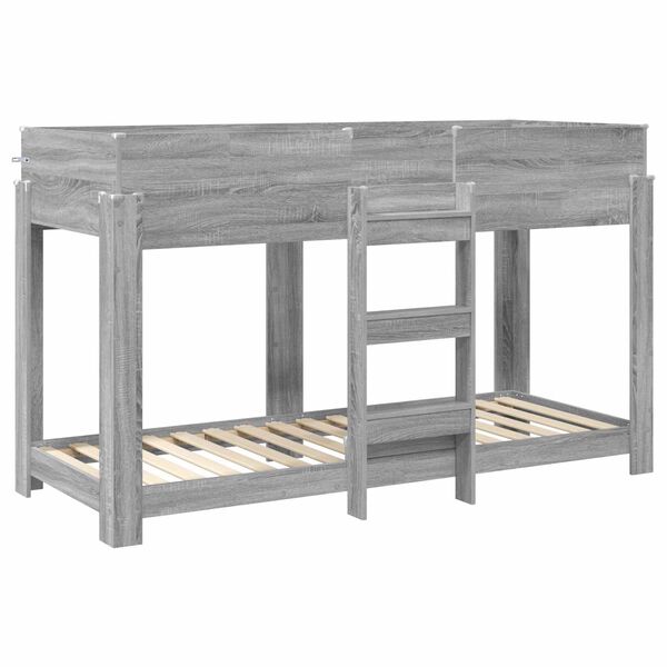 vidaXL Beliche para Crian&ccedil;as com colch&atilde;o Cinza Sonoma 80 x 190 cm