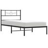 vidaXL Estrutura de cama com cabeceira 100x190 cm metal preto