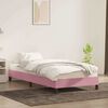 vidaXL Estrutura de cama sem colch&atilde;o 100x220 cm veludo rosa