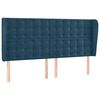 vidaXL Cabeceira cama c/ abas veludo 203x23x118/128 cm azul-escuro