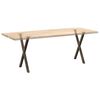 vidaXL P&eacute;s para mesa de jantar em formato de X, 2 pe&ccedil;as, a&ccedil;o natural, 50x(72-73) cm, a&ccedil;o