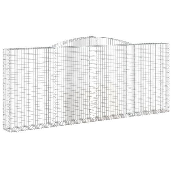 vidaXL Cestos gabião arqueados 3pcs 400x30x160/180cm ferro galvanizado