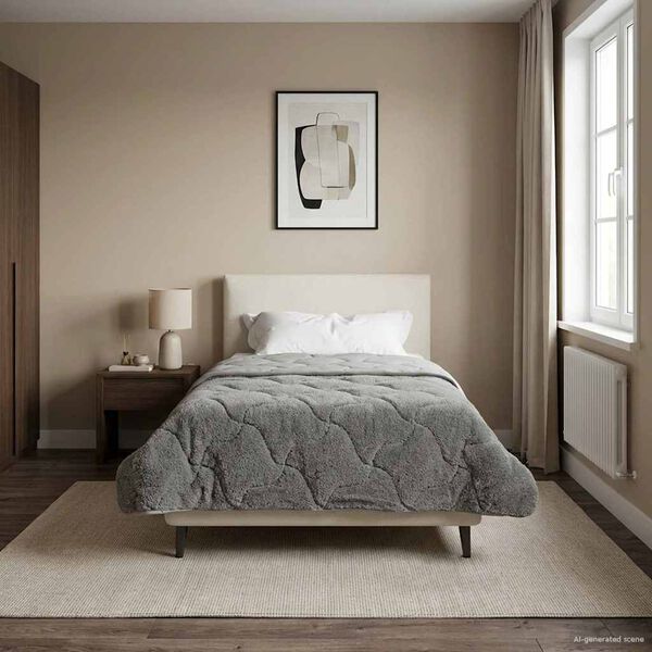 vidaXL Duvet de Ano Inteiro Colchonete Antracite 140 x 220 cm