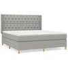 vidaXL Cama com molas/colch&atilde;o 160x200 cm tecido cinzento-claro