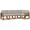 vidaXL Conjunto de Sof&aacute;s para Exterior 5 unid. Cinza Natural e Claro