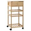 vidaXL Carrinho de Cozinha com Rodas Natural 37 x 36 x 80 cm Bambu