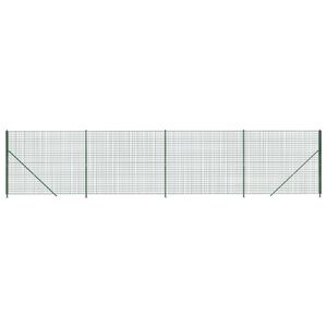 vidaXL Cerca de malha de arame com flange 1,4x10 m verde