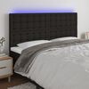 vidaXL Cabeceira de cama c/ luzes LED tecido 180x5x118/128 cm preto