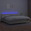 vidaXL Cama box spring c/ colch&atilde;o/LED 200x200cm couro artificial creme